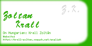 zoltan krall business card